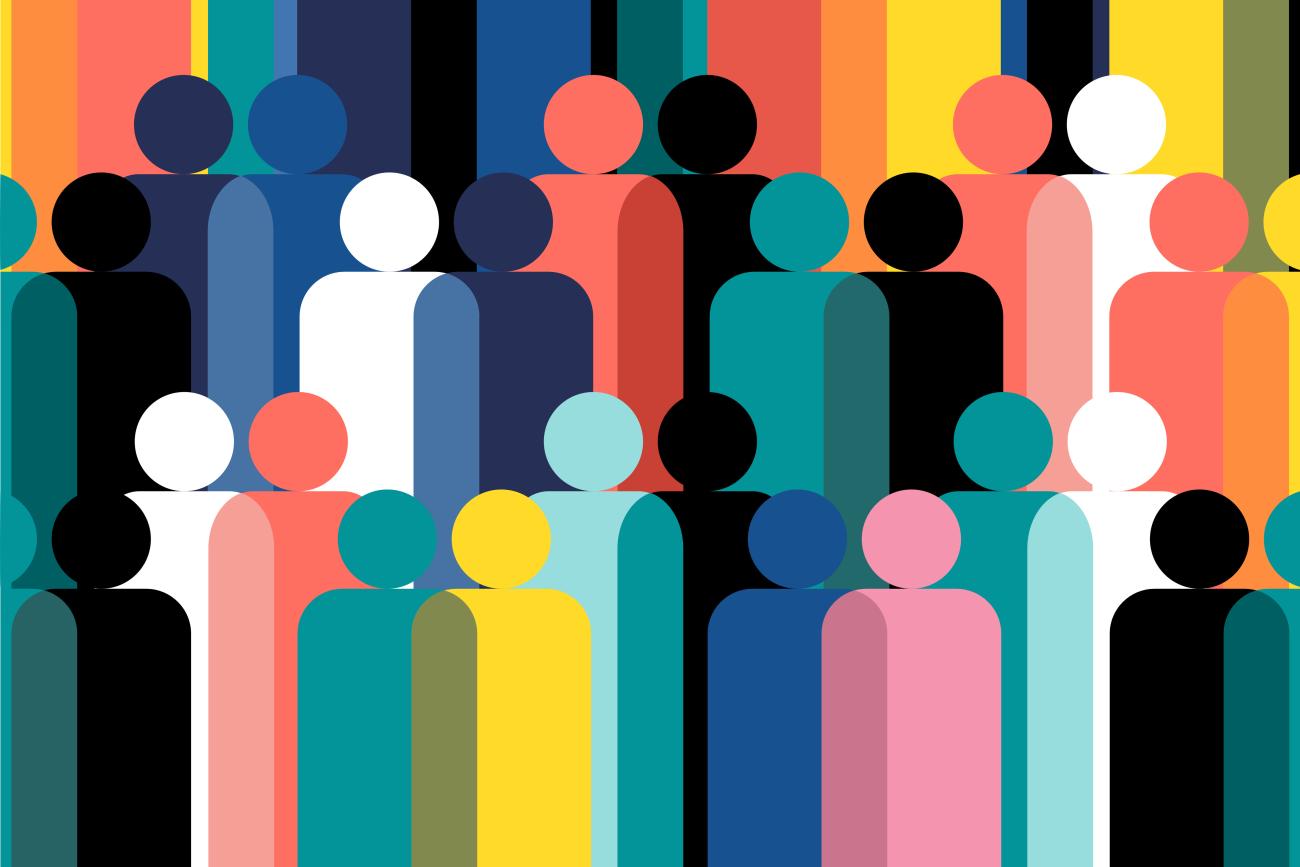 Multi coloured figures