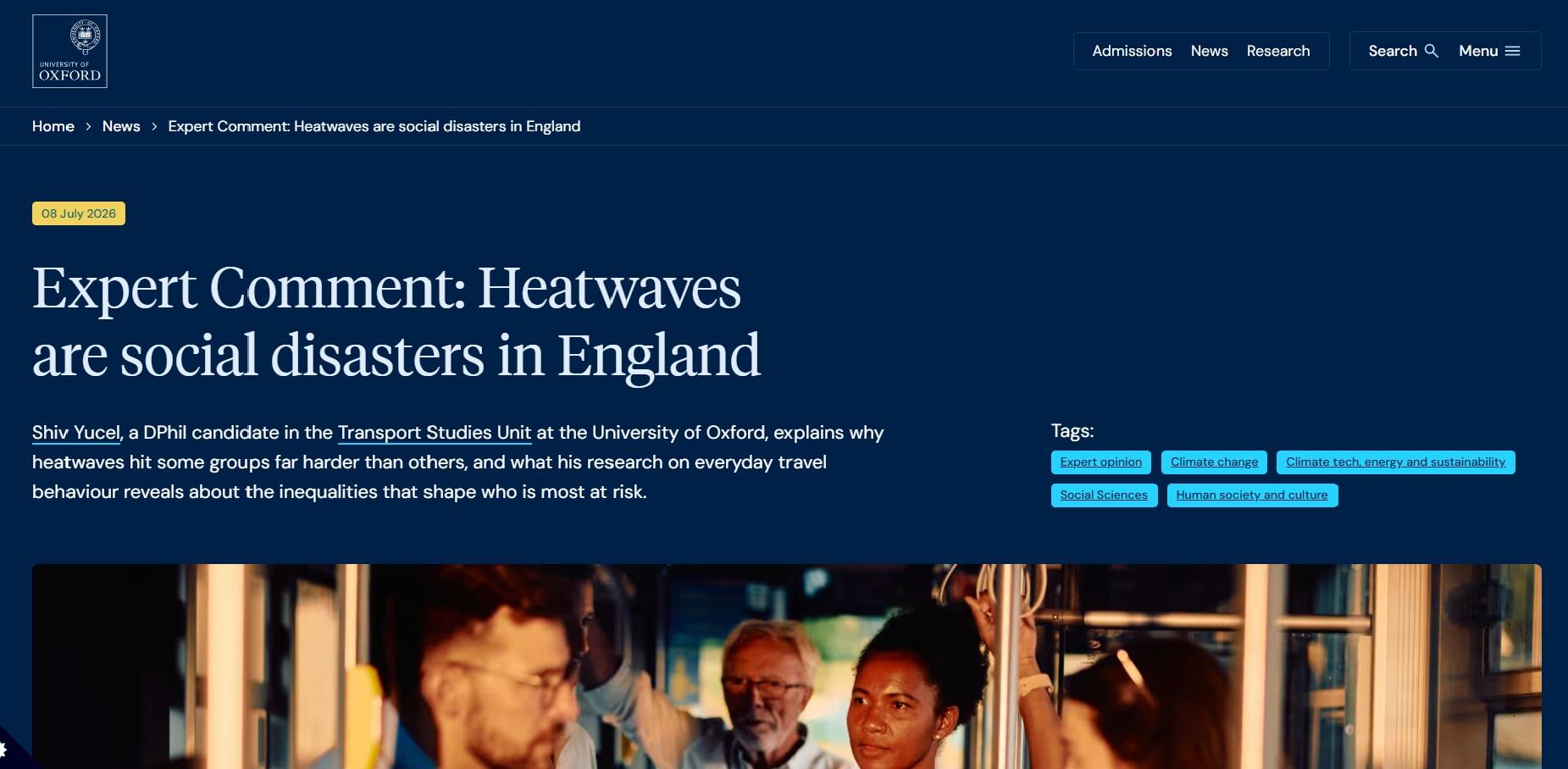 Expert Comment article on the University of Oxford website
